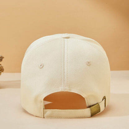 FREEBIRD99 structured solid color long bill baseball cap for big head light khaki detail image 02