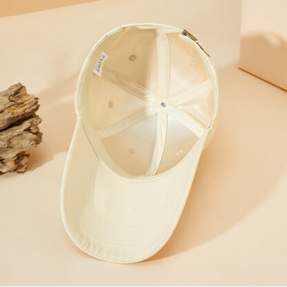 FREEBIRD99 structured solid color long bill baseball cap for big head light khaki detail image 03