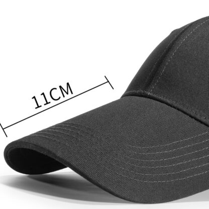 FREEBIRD99 structured solid color long brim baseball cap for big head black detail image 04