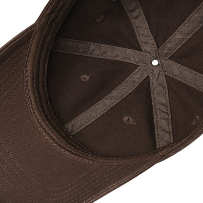 FREEBIRD99 washed dad hat unstructured solid color baseball cap dark brown detail image 02