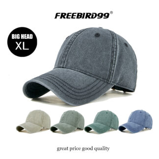 FREEBIRD99 unstructured solid color baseball cap washed cotton dad hat for big head