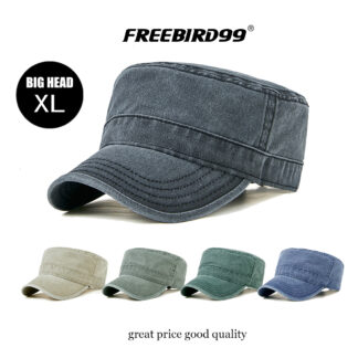 FREEBIRD99 washed cotton solid color cadet hat for big head