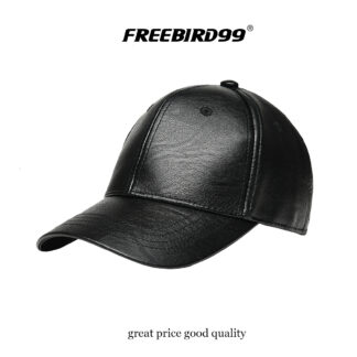 FREEBIRD99 leather baseball cap black