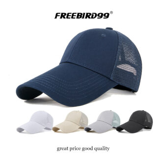 FREEBIRD99 long brim half mesh hat