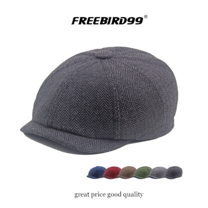 FREEBIRD99 newsboy herringbone cap 060