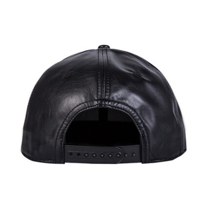 FREEBIRD99 flat billed leather snapback hat 09 back