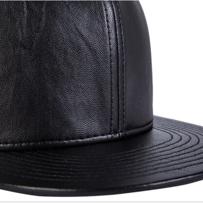 FREEBIRD99 flat billed leather snapback hat 09 brim